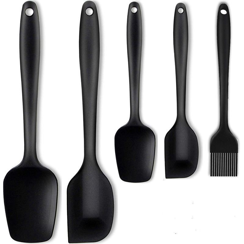 Trunex 5-Piece Silicone Spatula Set with Oil Brush – Heat Resistant Baking Tools