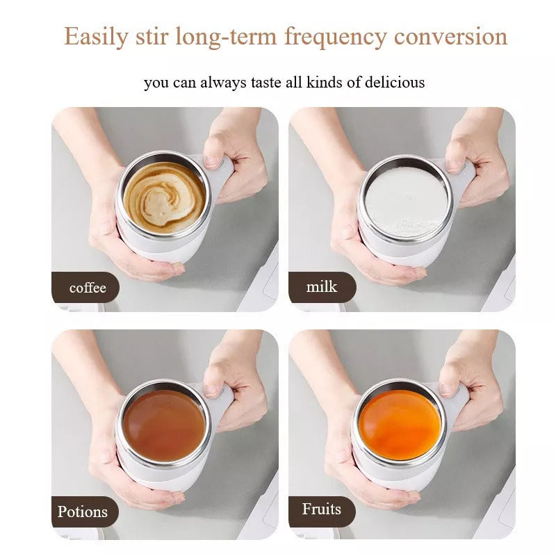 Rechargeable Automatic Electric Stirring Cup – Magnetic Rotating Coffee & Milkshake Cup