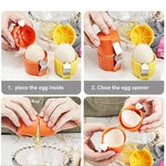 Trunex Egg Shell Opener – Handheld Egg Cracker, Peeler & Slicer for Raw & Boiled Eggs
